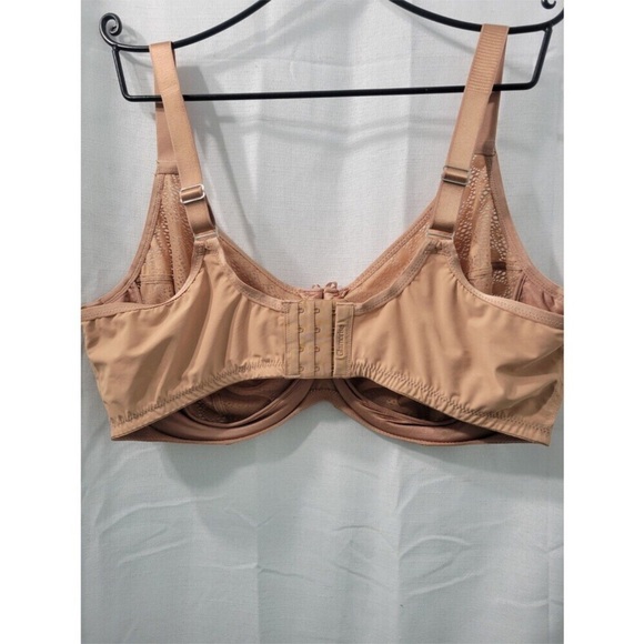 Glamorise Women's Cappuccino Lace Confort Wonder Wire Bra Size 44 G - Picture 5 of 8